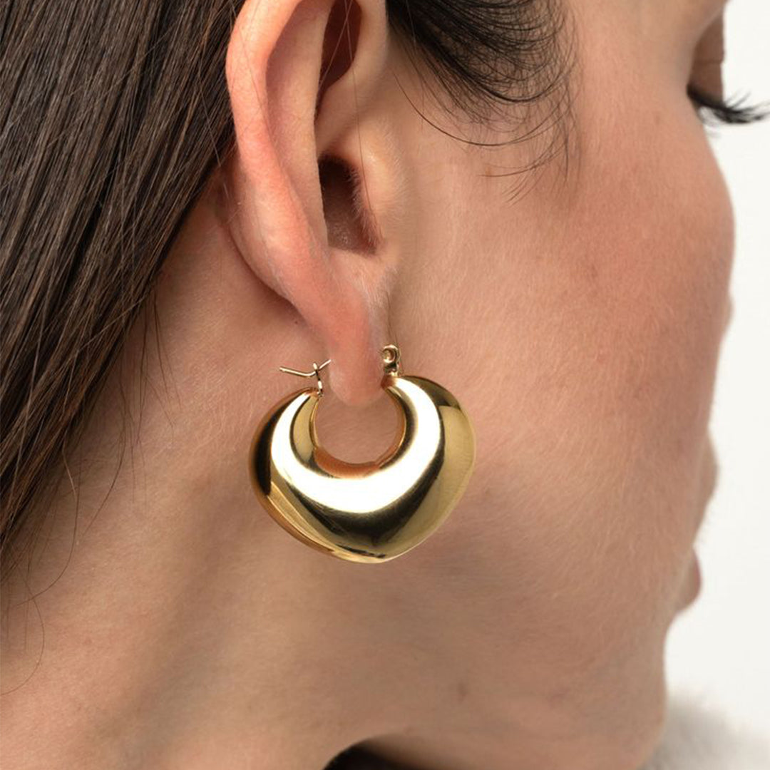 Curved Gold Hoop Earrings
