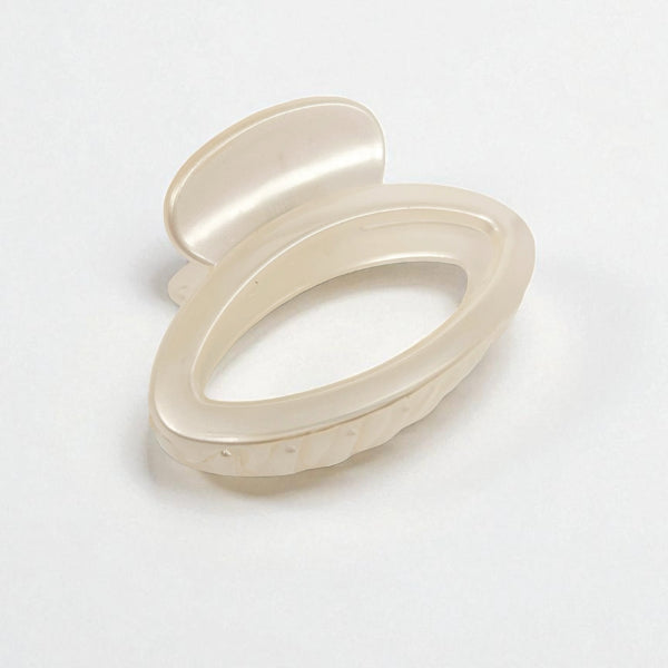 white oval hair claw