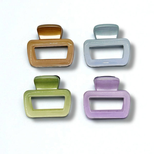 Glossy Gradient Rectangle Hair Claw (pair of 2)