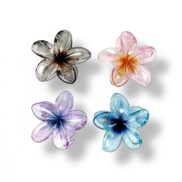 Transparent Flower Hair Clip