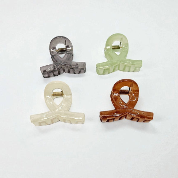 Neutral Ribbon Hair Claw Clips (Set of 4)