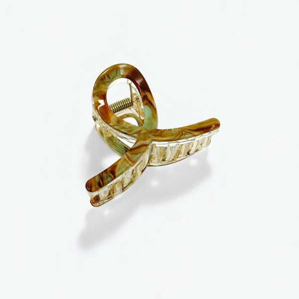 Moss Marble Loop Hair Claw