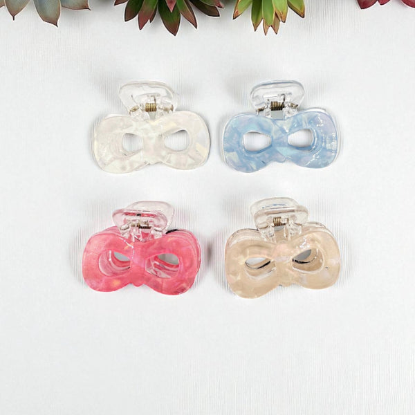 Transparent Bow Hair Claw Clips (Set of 4)