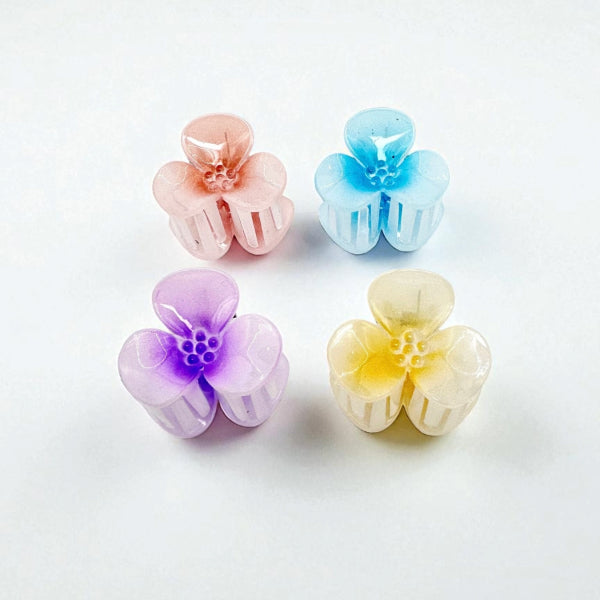 Pastel Petal Mini Flower Hair Claw Clips (Set of 4)