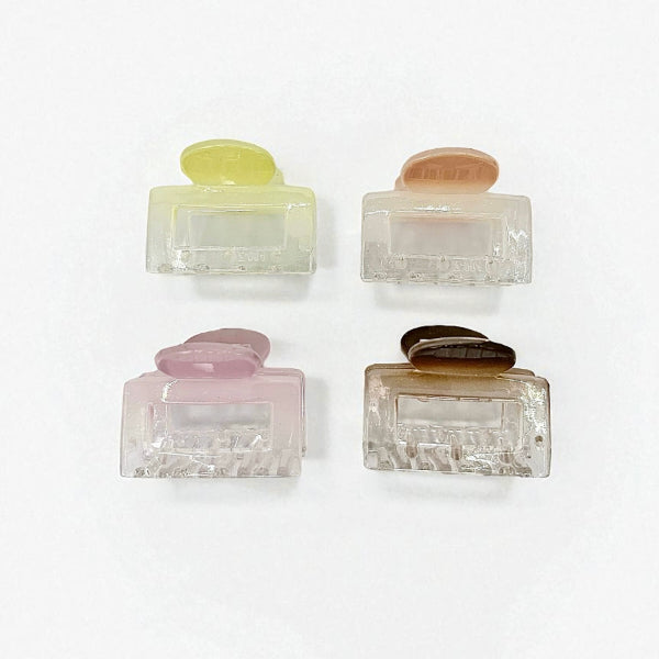 Pastel Top Rectangular Hair Claw Clips (Set of 4)