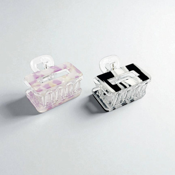 Mixed Pattern Rectangle Hair Claw (pair of 2)