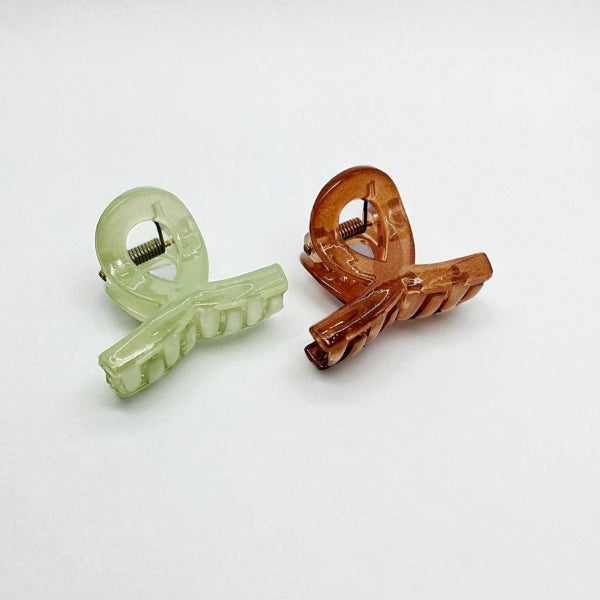 Neutral Ribbon Hair Claw Clips (Set of 4)