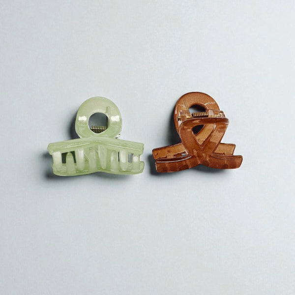 Neutral Ribbon Hair Claw Clips (Set of 4)