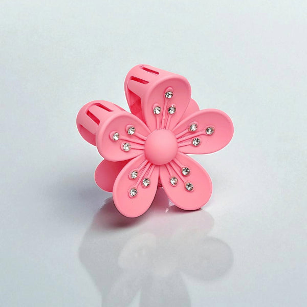 Rhinestone flower hair clip