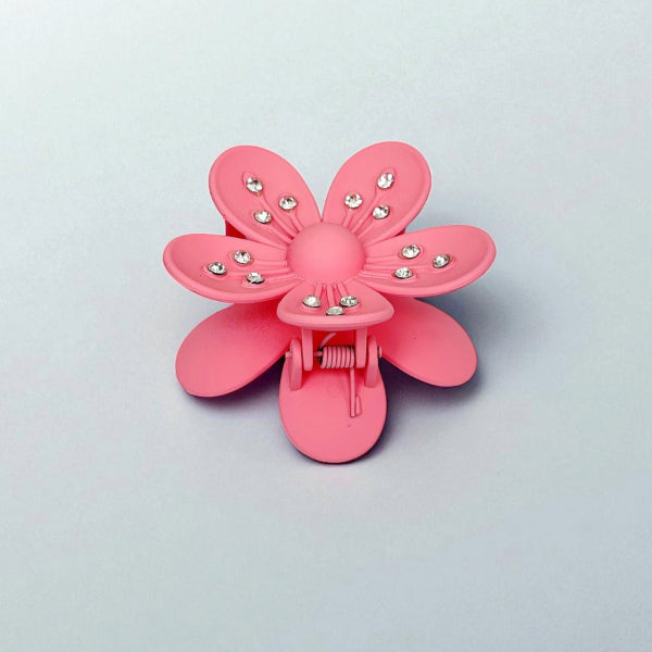 Rhinestone flower hair clip