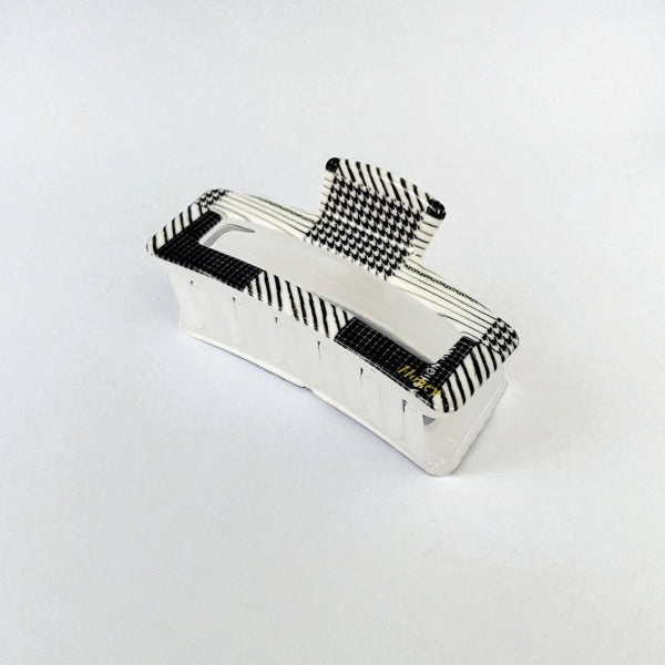 Black & White Pattern Rectangle Hair Claw