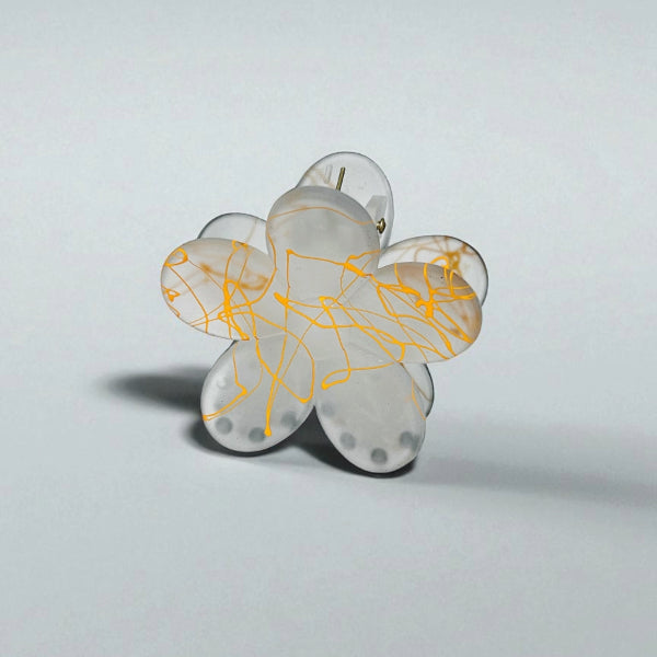 Marble Flower Hair Claw Clips (Set of 4)