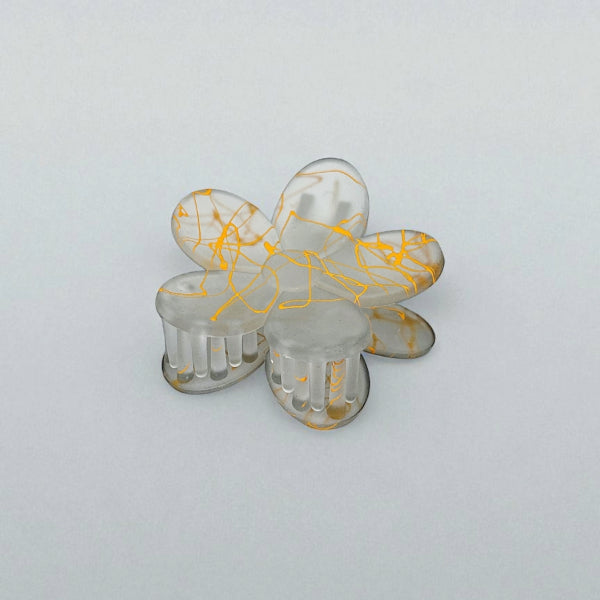 Marble Flower Hair Claw Clips (Set of 4)
