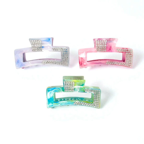 Glamour Gemstone Hair Claw - Set of 3