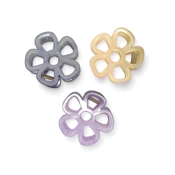 Floral Matte Hair Claw - Set of 3