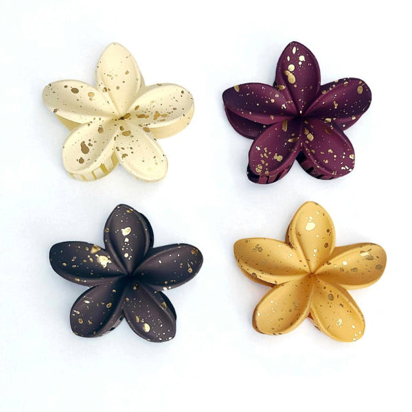 Golden Speckle Bloom Hair Claw
