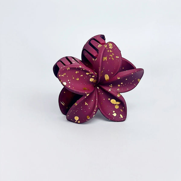 Golden Speckle Bloom Hair Claw
