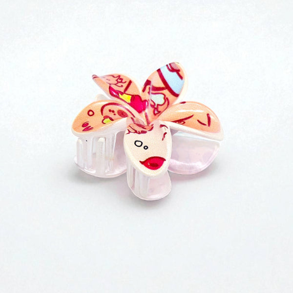 Cartoon Print Flower Hair Claw