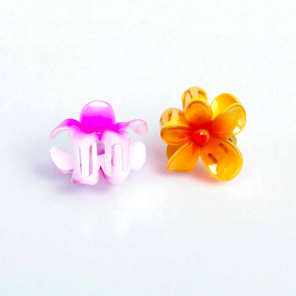Mini flower bloom hair claw - set of 4
