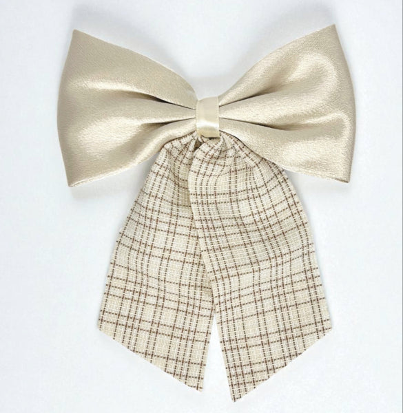 Classic Satin & Plaid Bow Hairpin