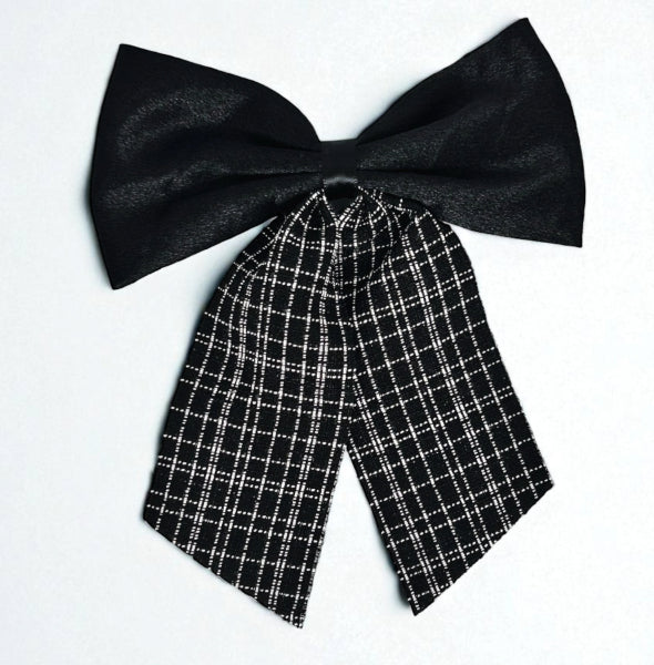 Classic Satin & Plaid Bow Hairpin