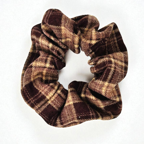 Plaid Fabric Hair Scrunchie