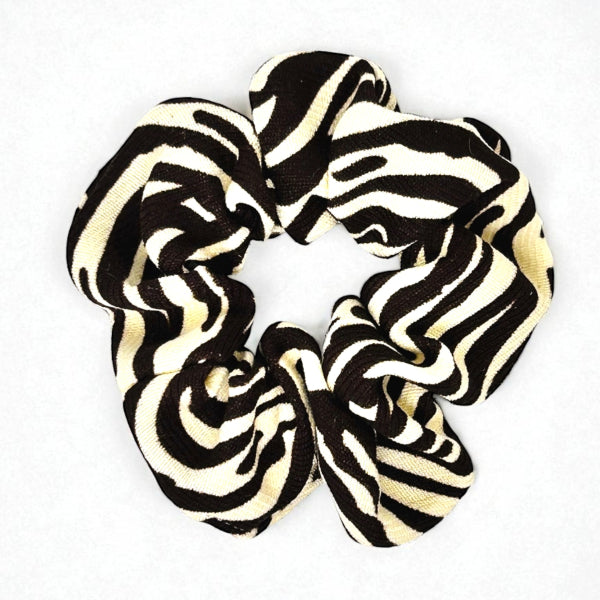 Zebra Print Fabric Hair Scrunchie