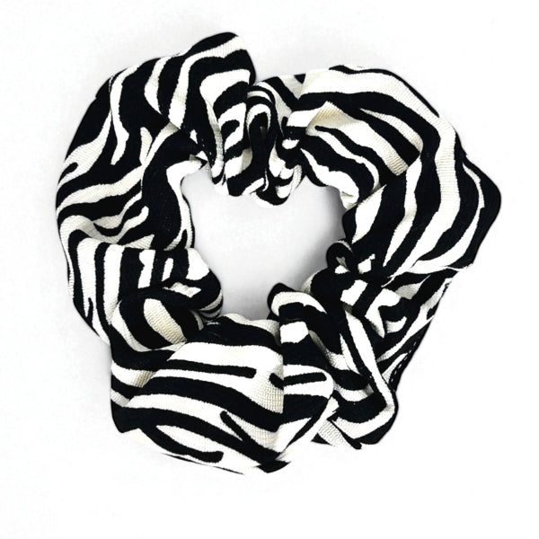 Zebra Print Fabric Hair Scrunchie