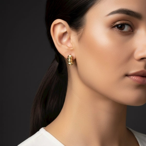 Molten Ruffle Hoop Earrings