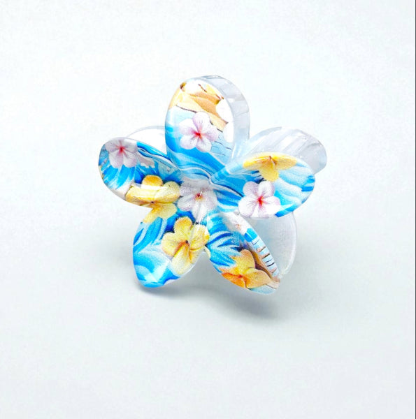 Printed Flower Claw - Set of 4