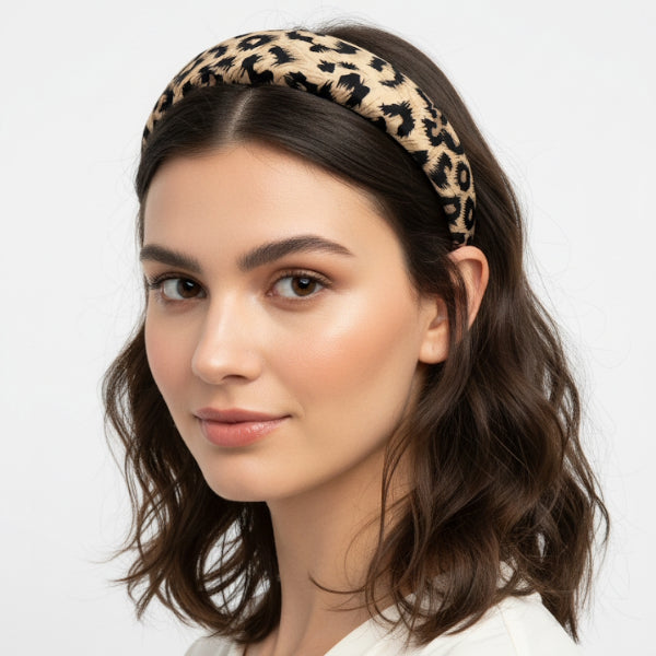 Leopard Print Satin Headband