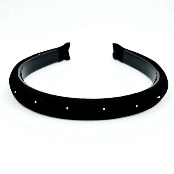 Textured Padded Headband with Subtle Rhinestone