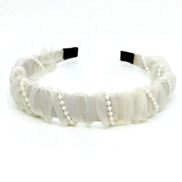 Pearl Ruched Headband