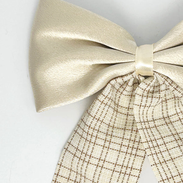 Classic Satin & Plaid Bow Hairpin