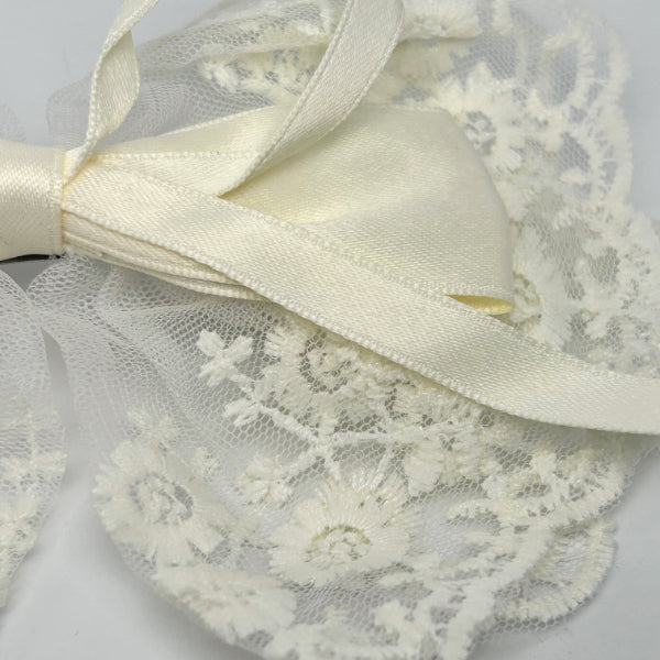 Elegant Lace & Satin Bow Hairpin