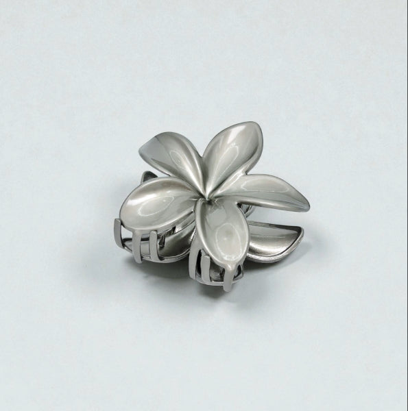 Silver Petal Flower Hair Claw
