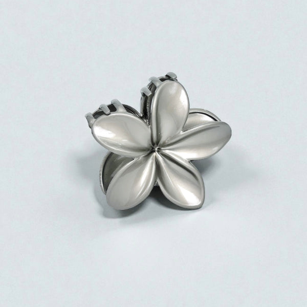 Silver Petal Flower Hair Claw