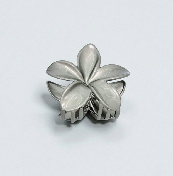Silver Petal Flower Hair Claw