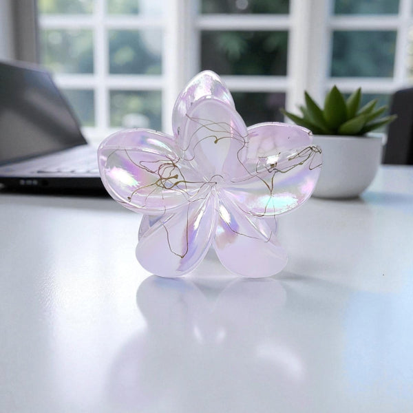 Iridescent Flower Hair Claw - Set of 4