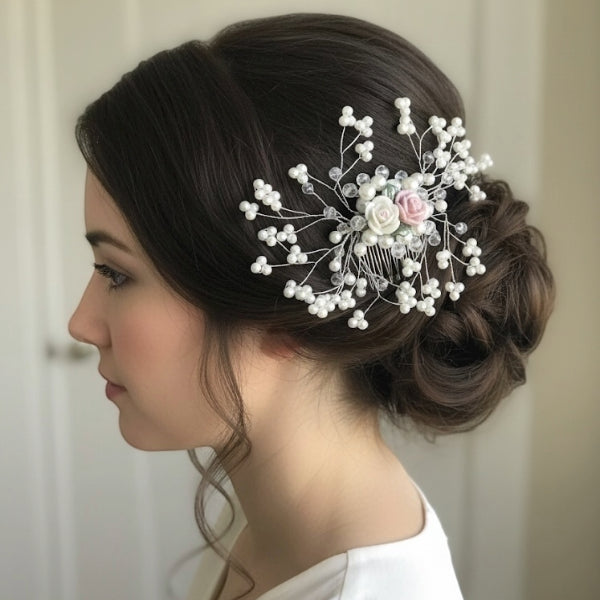 Pearl & Rose Bridal Hair Comb