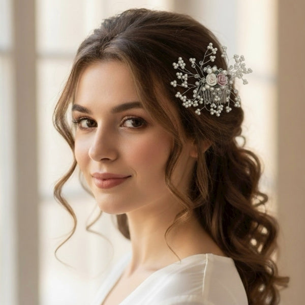 Pearl & Rose Bridal Hair Comb