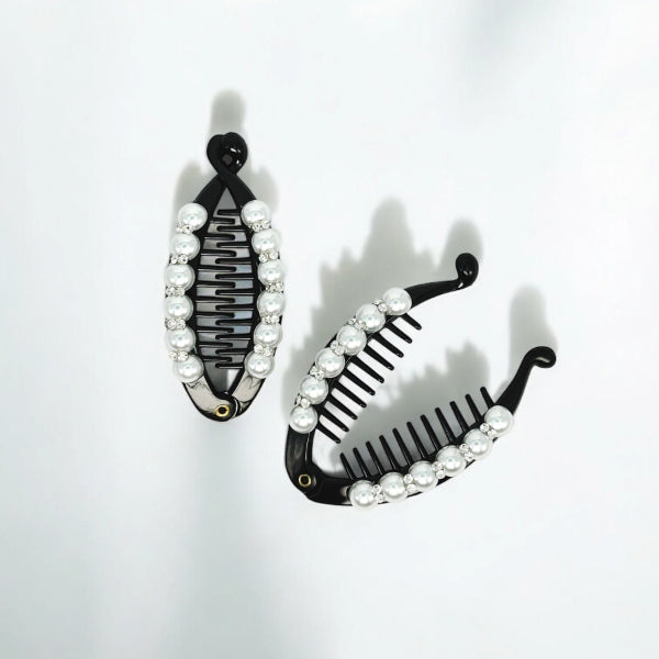 Pearl Oval Banana Hair Clip