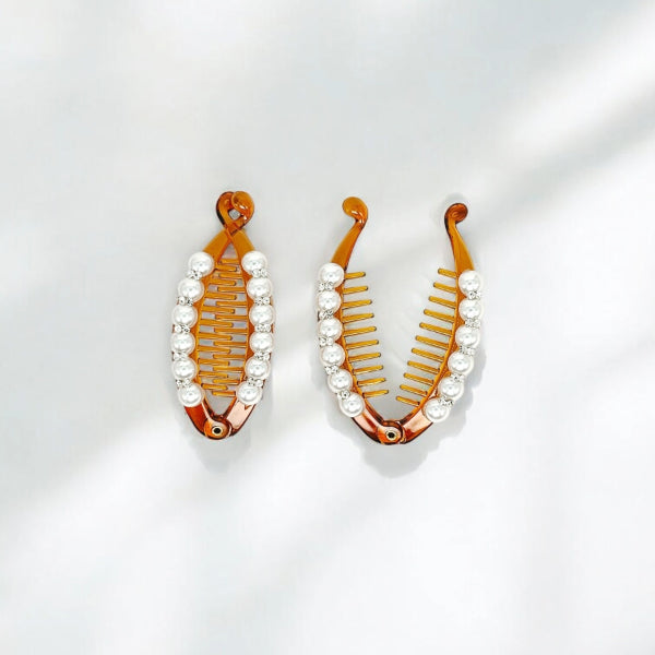 Pearl Oval Banana Hair Clip