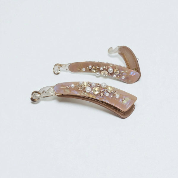 Crystal-Embellished Hair Clips
