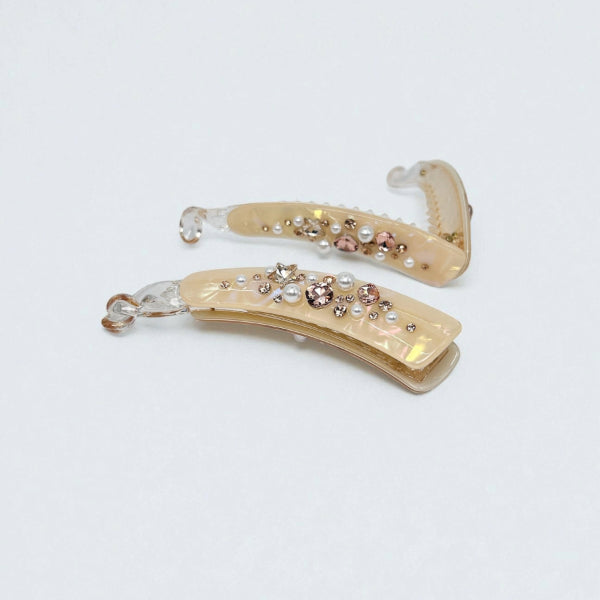 Crystal-Embellished Hair Clips