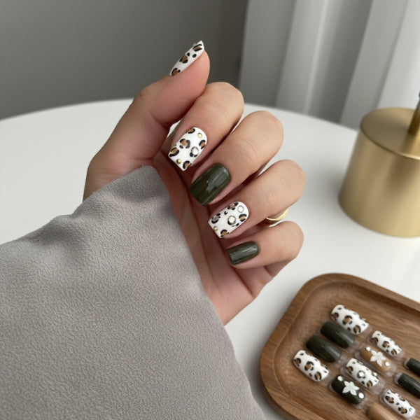 Wild Olive Leopard Press-On Nails