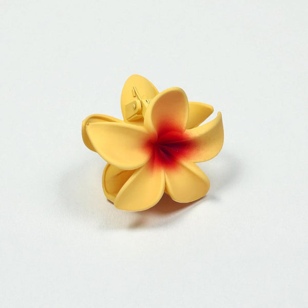 Aqua Plumeria Flower Hair Claw