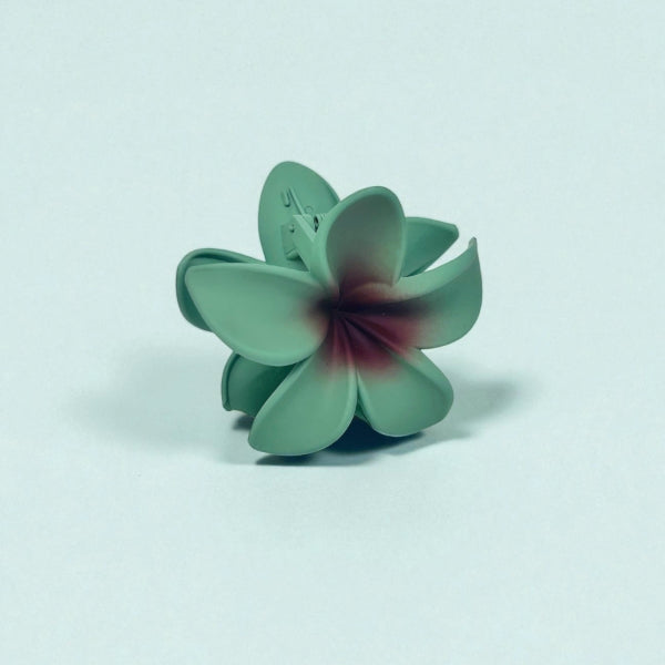 Aqua Plumeria Flower Hair Claw