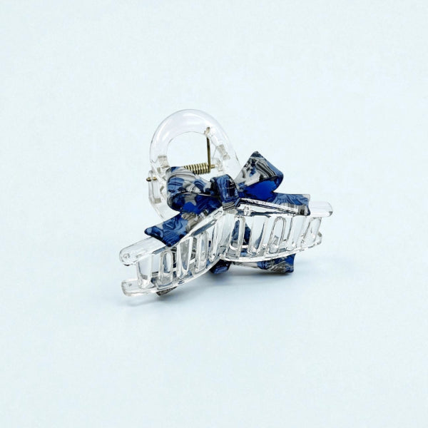 Clear Bow Accent Mini Hair Claw