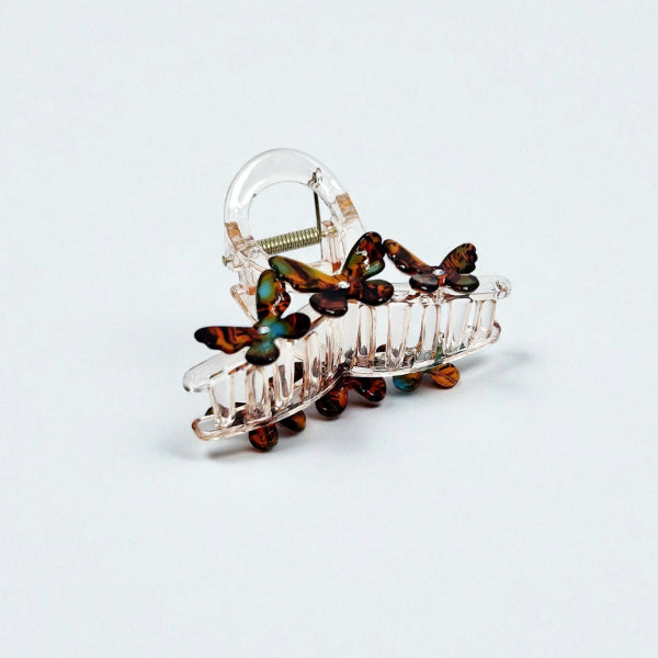 Crystal Butterfly Charm Hair Claw